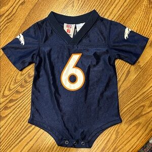 NFL Broncos onesie with snaps, size 12 months